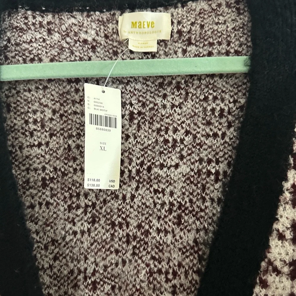 Anthro Maeve Houndstooth Cardigan with Gold buttons - Picture 6 of 6